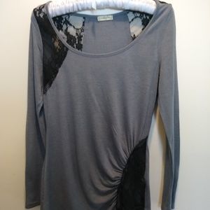 Nicolette Knit Gray and Black Long sleeve top